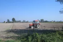 Pole, ciągnik,