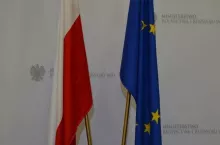 Flaga Polski i Unii Europejskiej