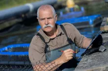 fish farm and farmer