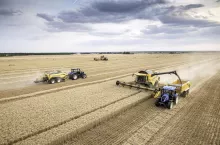Maszyny żniwne New Holland podczas pracy