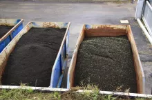 Sewage sludge was stored in containers for removal