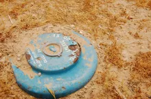 An Israeli landmine lies between Bethlehem and the Dead Sea in the West Bank.