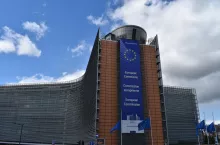 EU Summit takes place at Berlaymont European Comission building at Brussels Schuman