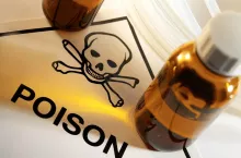 Poison bottles with Poison symbol and Skull and Crossbones.