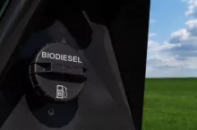 Close up of a tank cap with the inscription Biodiesel