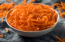 Raw Organic Orange Carrot Shreds in a Bowl