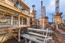 Chemical plant for production of ammonia and nitrogen fertilization on night time.