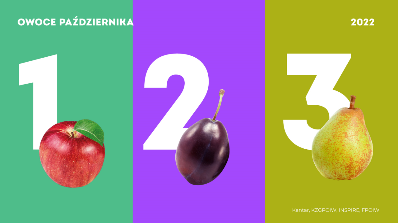 <p>Owoce października KANTAR</p>