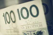 Polish Currency PLN Banknotes. Polish Zloty One Hundred Bills Close Up. Banking and Economy Industry.