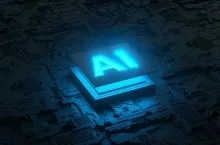 Circuit board and AI micro processor, Artificial intelligence of digital human. 3d render