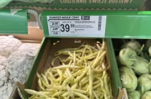 Cena fasolki szparagowej w sklepie