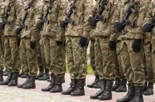 Polish soldiers troop during ceremony of the Independence Day 11th of November