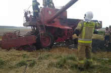 Pożar kombajnu w Woli Żulińskiej