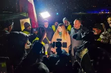 Minister Anna Gembicka podczas rozmów z rolnikami w Medyce