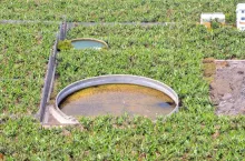 Round Water Pond for Agriculture in Canary Islands
