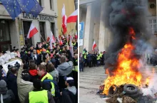 Ostry strajk rolników we Wrocławiu 15 postulatów i ogień pod oknami wojewody