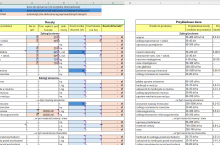Arkusz Excel z kalkulację buraka