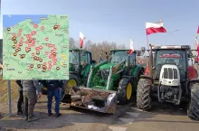 mapa protestów rolnikó20.02.2024