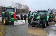 Blokady rolnicze w 200 miejscach. RELACJA z protestu rolników 20 lutego [FOTO, WIDEO]