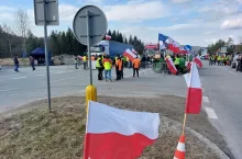 Protest w Barwinku, przy przejściu granicznym