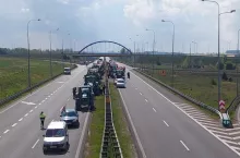 Rrotest rolników na węźle w Pyrzycach