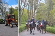 Młodzi rolnicy świętują zakończenie technikum. Parada maszyn rolniczych