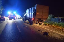 Pijany rowerzysta z obrażeniami ciała trafił do szpitala.