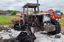 Pod Radomskiem spłonął ciągnik rolniczy