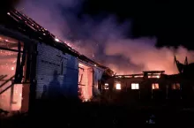 Pożar w gospodarstwie we wsi Żebry