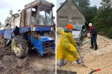 Pracownicy ARiMR chwycili za łopaty. Pomagają rolnikom poszkodowanym przez powódź