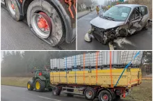 Kierująca, sprawczyni, z obrażeniami ciała trafiła do szpitala.