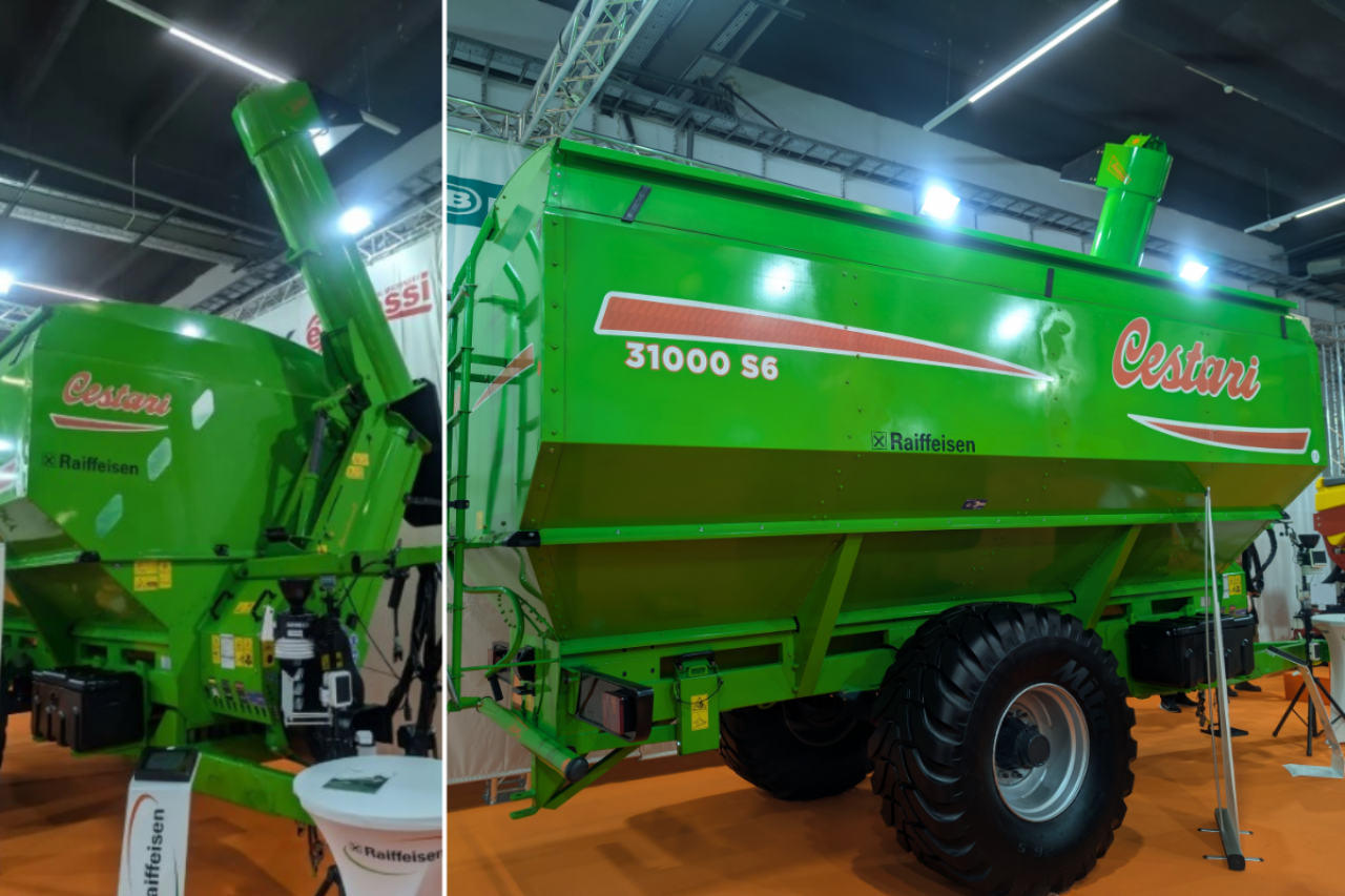 Przyczepa przeładowcza Cestari 31000 S6 na targach AGROTECH w Kielcach.