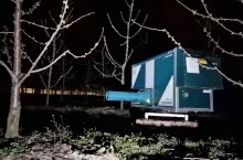 ochrona sadu czereśniowego przed przymrozkami za pomocą nagrzewnicy