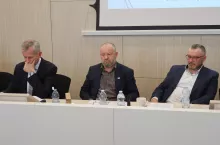 Zarząd Strzeleckiej Spółdzielni Producentów Mleka: prezes Andrzej Jarmasz, Aleksander Tadych i Andrzej Kruszyna