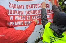 Rolnicy podczas pikiety w Werbkowicach