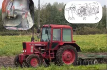 Rozdzielacz hydrauliki MTZ-82. Dostęp jest nieco utrudniony. Zawór znajduje się po drugiej stronie, a na pierwszym planie zawór ciśnienia, fot. Adam Ładowski
