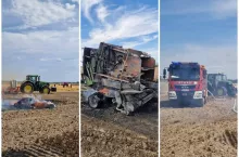 Na polu spłonęła prasa rolująca