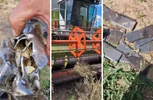 Kombajn trafił na wyrzuconą smarownicę