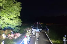 Ursus wpadł do rowu - pasażerka ciągnika z poważnymi obrażeniami ciała