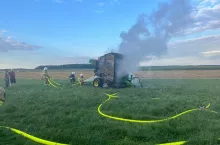 Podczas prac doszło do pożary prasy rolniczej