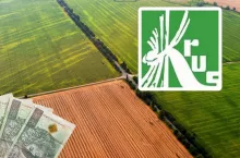 ziemia, logo KRUS, banknoty