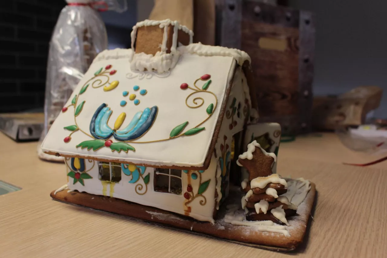 Lukrowane kaszubskimi wzorami, i nie tylko, domki to ukochana piernikowa forma Agnieszki