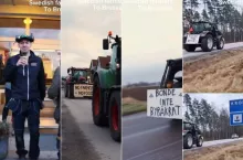 Szwedzki rolnik wsiadł do ciągnika i ruszył w trasę liczącą około 1400 kilometrów, by po trzech dniach podróży, dotrzeć na 18 grudnia do Brukseli i dołączyć do jednego z największych protestów rolniczych ostatnich lat, fot. Lrfsverige/instagram/canva