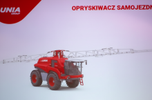 Wizualizacja opryskiwacza samojezdnego Unia, graf. AHM