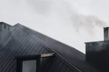 Black smoke from a chimney