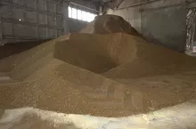 Śruta sojowa w magazynie rolnika