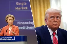 Ursula von der Leyen (po lewej stronie) oraz Donald Trump (po prawej stronie)