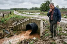 Woda z rury w przepuście grozi zalaniem pola - kto ma ją usunąć?