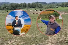 bydło na pastwisku, postać hodowcy i ministra rolnictwa