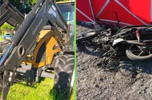 Jedna osoba nie żyje, druga została ranna - po zderzeniu z ciągnikiem rolniczym